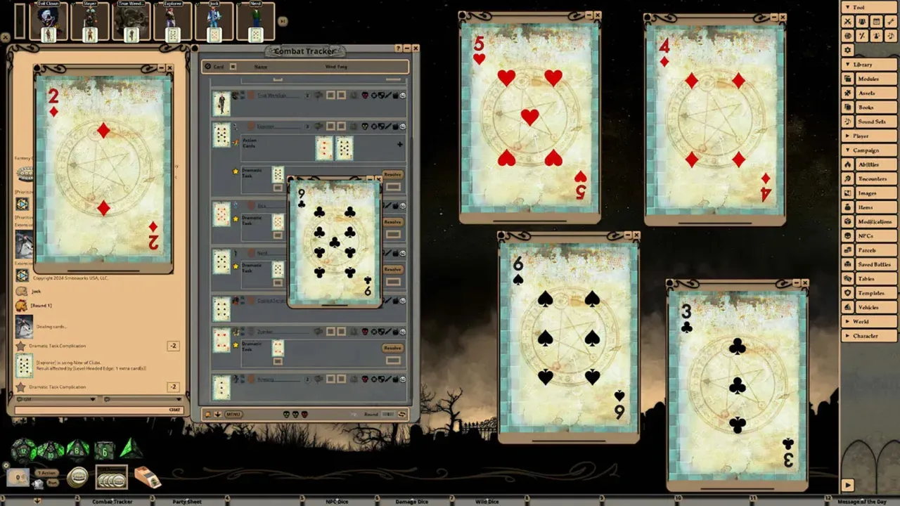 Fantasy Grounds - Savage Worlds - Horror Companion Action Deck Screenshot 0
