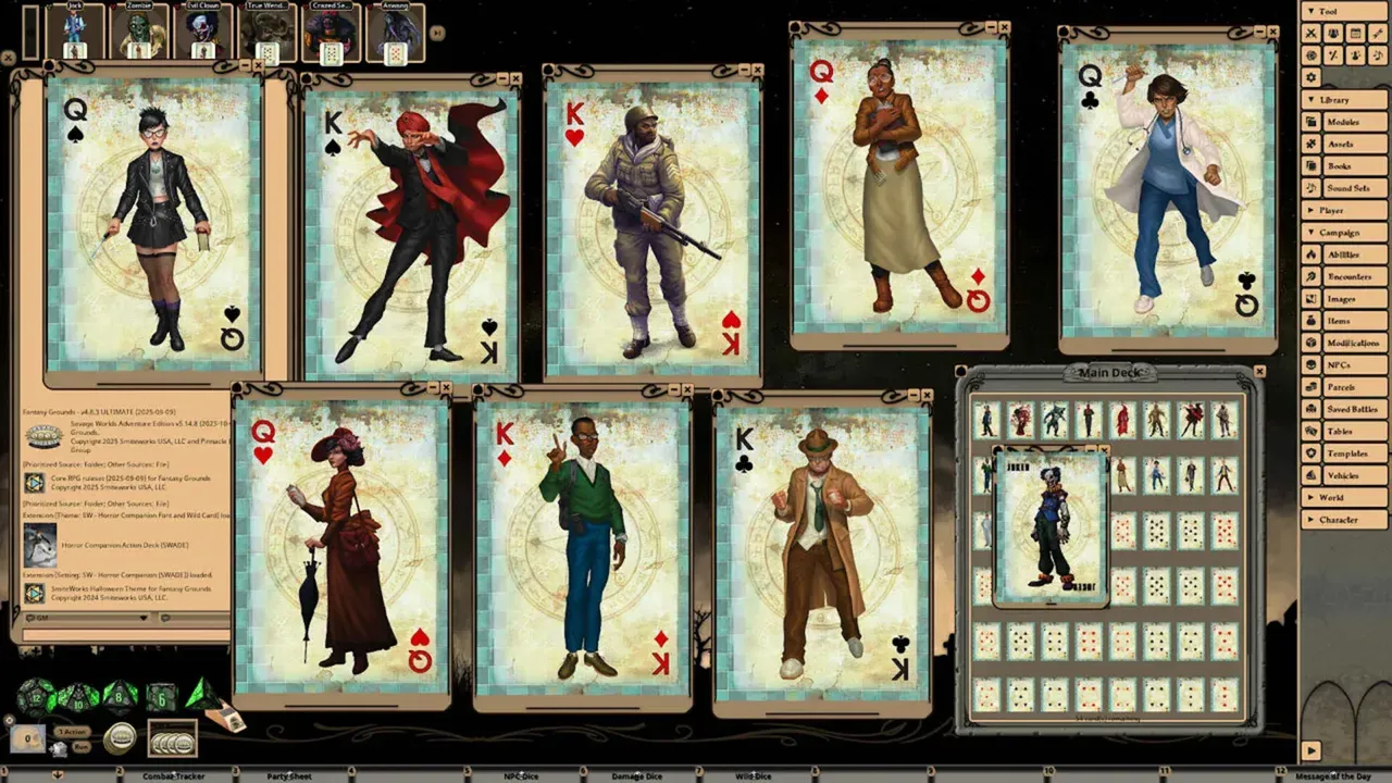 Fantasy Grounds - Savage Worlds - Horror Companion Action Deck Screenshot 4