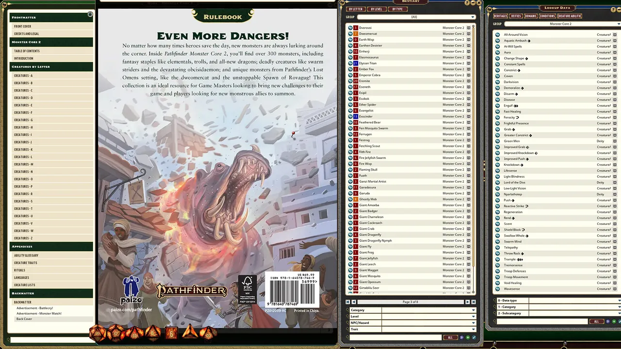 Fantasy Grounds - Pathfinder 2 RPG - Monster Core 2 Screenshot 4