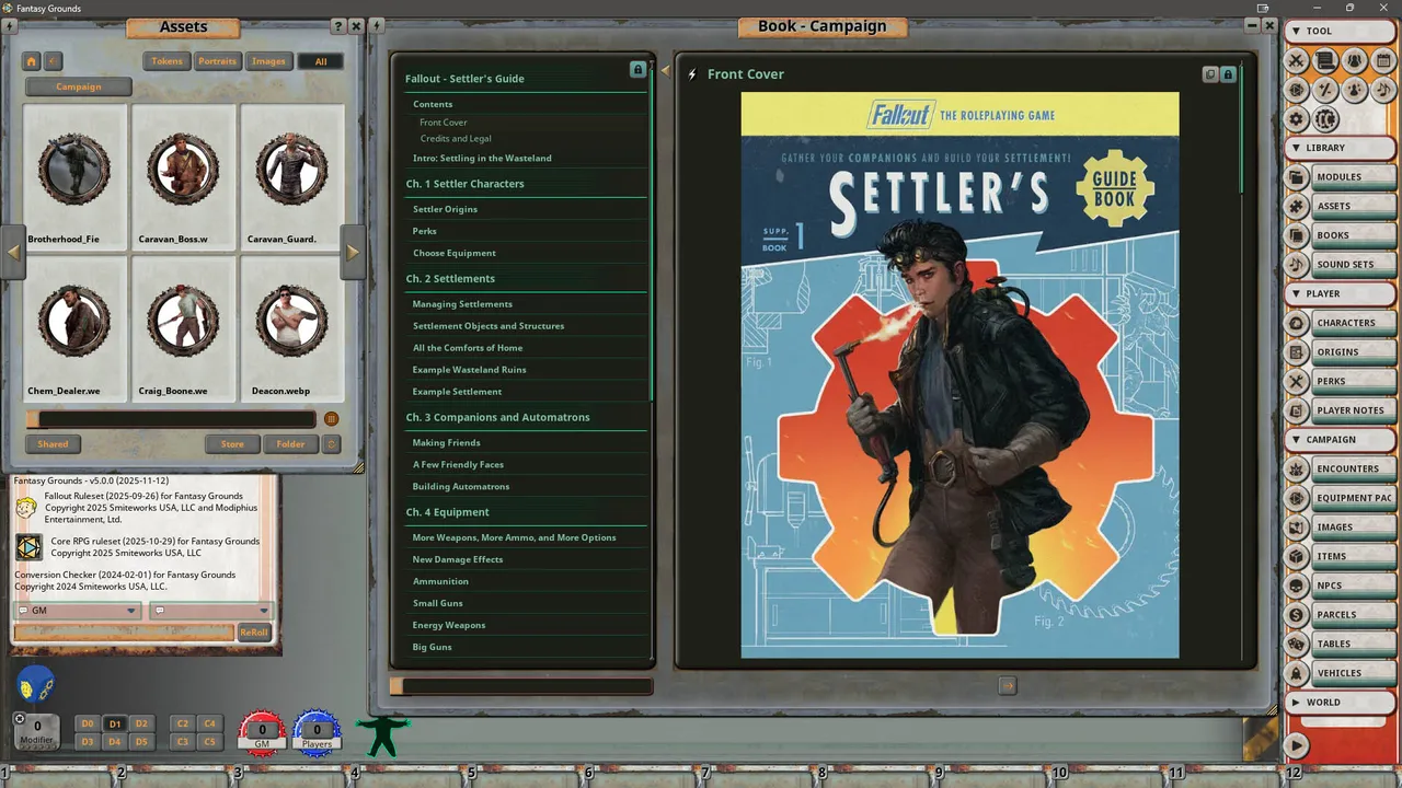 Fantasy Grounds - Fallout RPG - Settler's Guide Book Screenshot 0