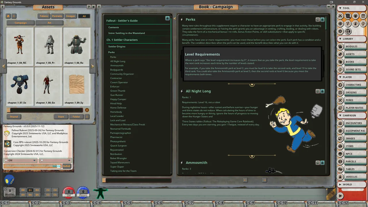 Fantasy Grounds - Fallout RPG - Settler's Guide Book Screenshot 1