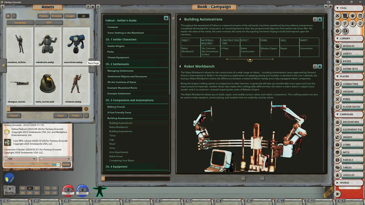 Fantasy Grounds - Fallout RPG - Settler's Guide Book Screenshot 4