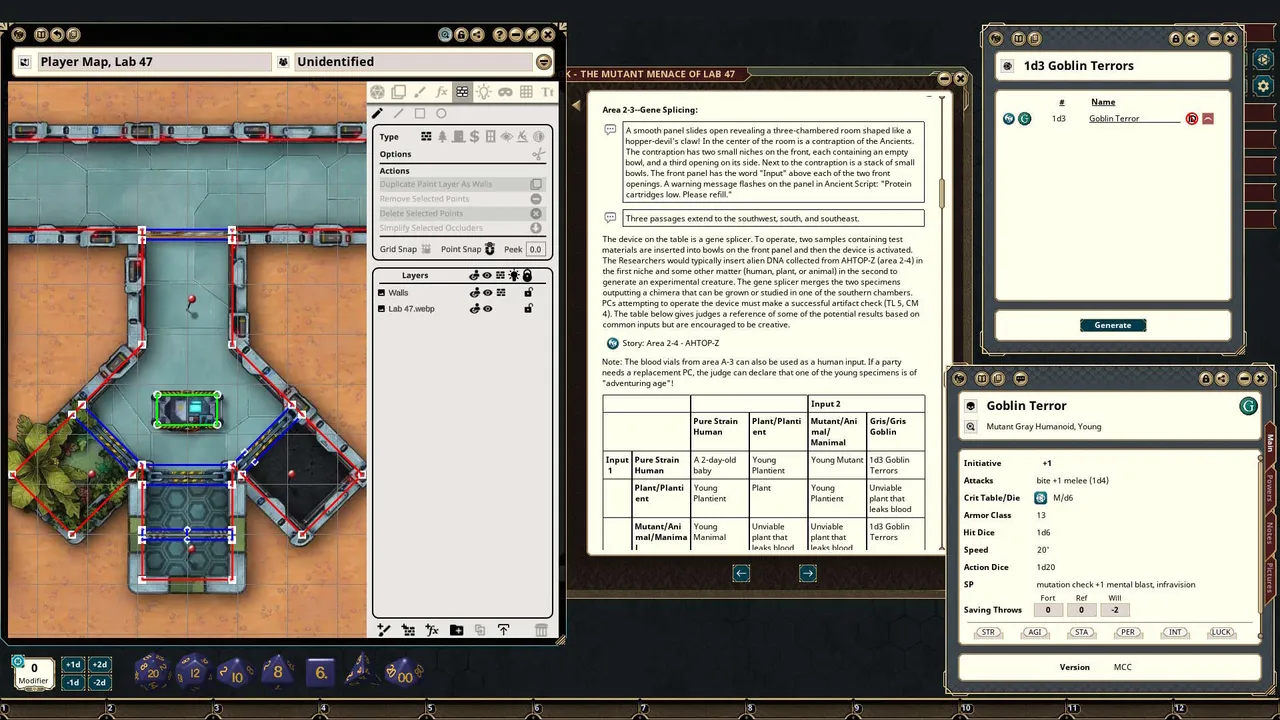 Fantasy Grounds - Mutant Crawl Classics #15: The Mutant Menace of Lab 47 Screenshot 1