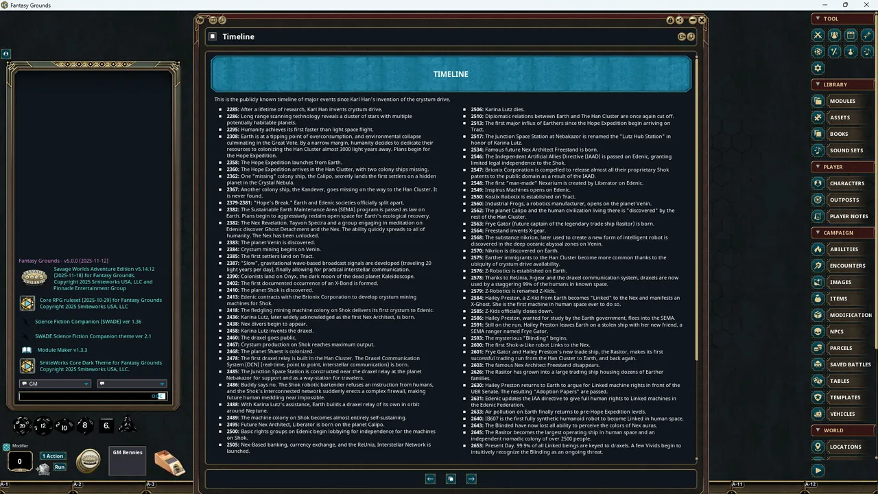Fantasy Grounds - Savage Worlds - Han Cluster Role Playing Game Screenshot 5