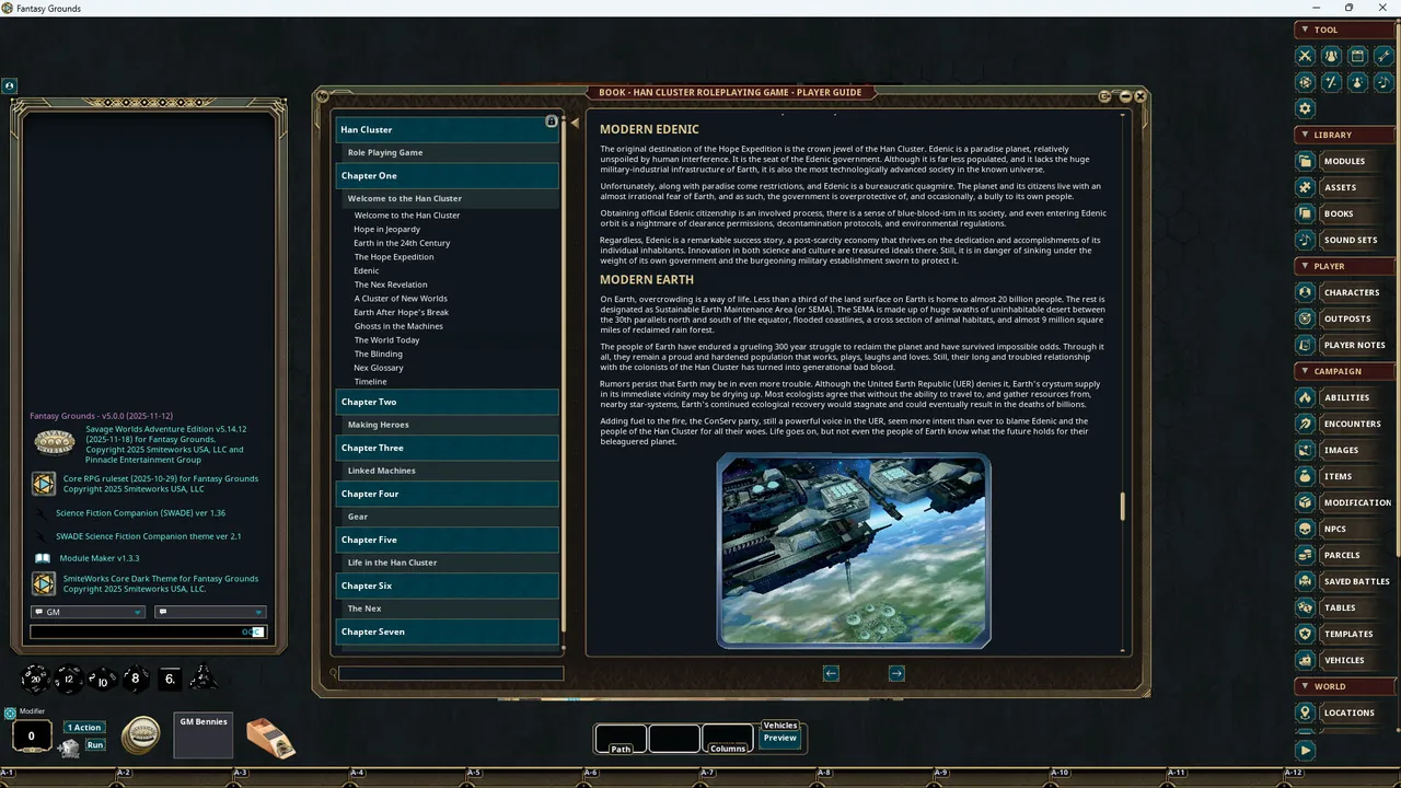 Fantasy Grounds - Savage Worlds - Han Cluster Role Playing Game Screenshot 4