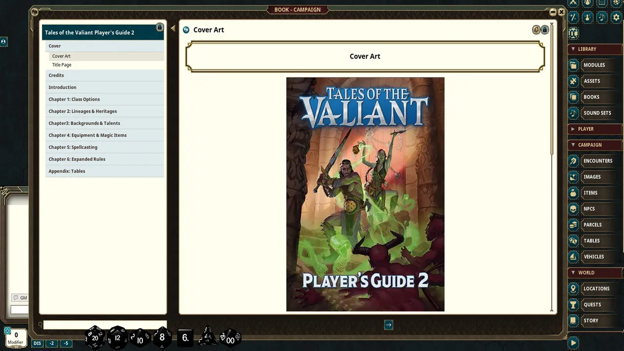 Fantasy Grounds - Tales of the Valiant: Player's Guide 2 Screenshot 1