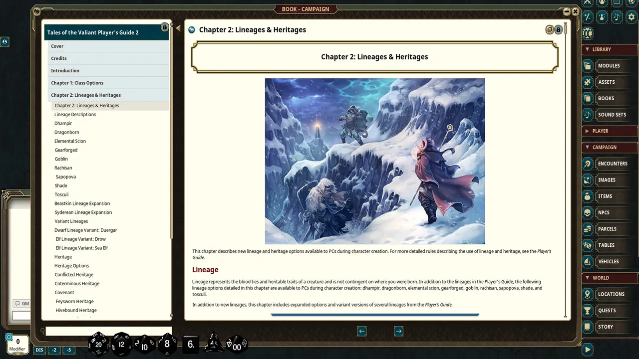 Fantasy Grounds - Tales of the Valiant: Player's Guide 2 Screenshot 3