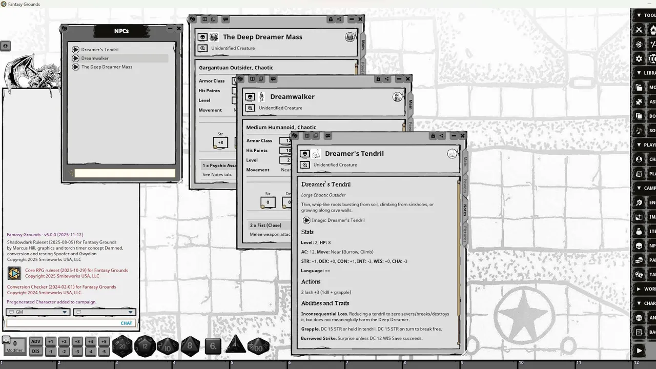 Fantasy Grounds - Dreamer in the Dark Screenshot 1