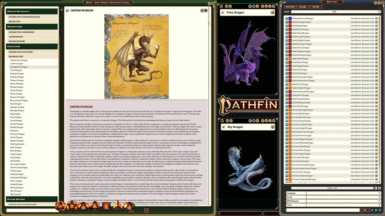 Fantasy Grounds - Pathfinder 2 RPG - Lost Omens: Draconic Codex Screenshot 3
