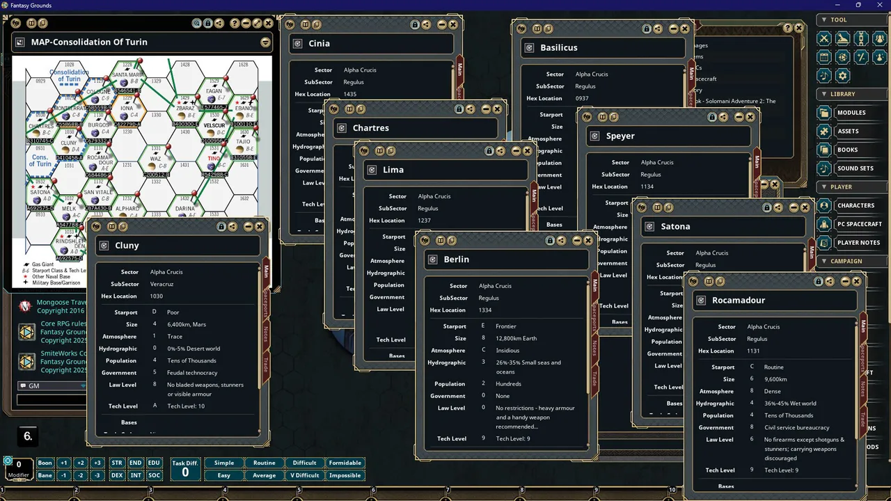 Fantasy Grounds - Traveller - Solomani Adventure 2: The Bell of Rocamadour Screenshot 4