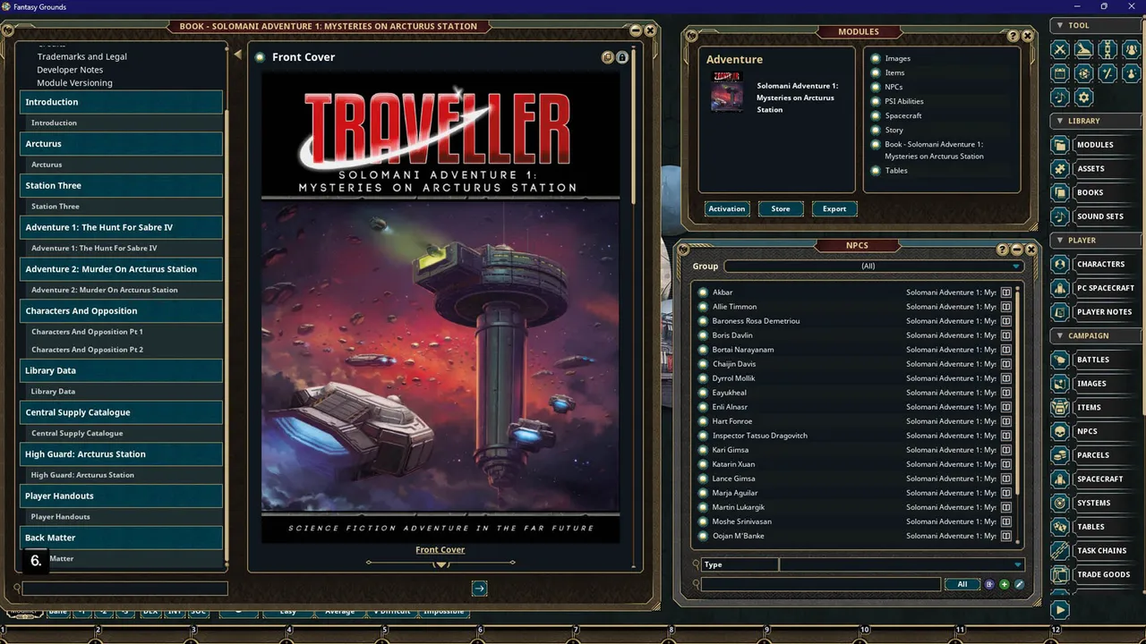 Fantasy Grounds - Traveller - Solomani Adventure 1: Mysteries on Arcturus Station Screenshot 0