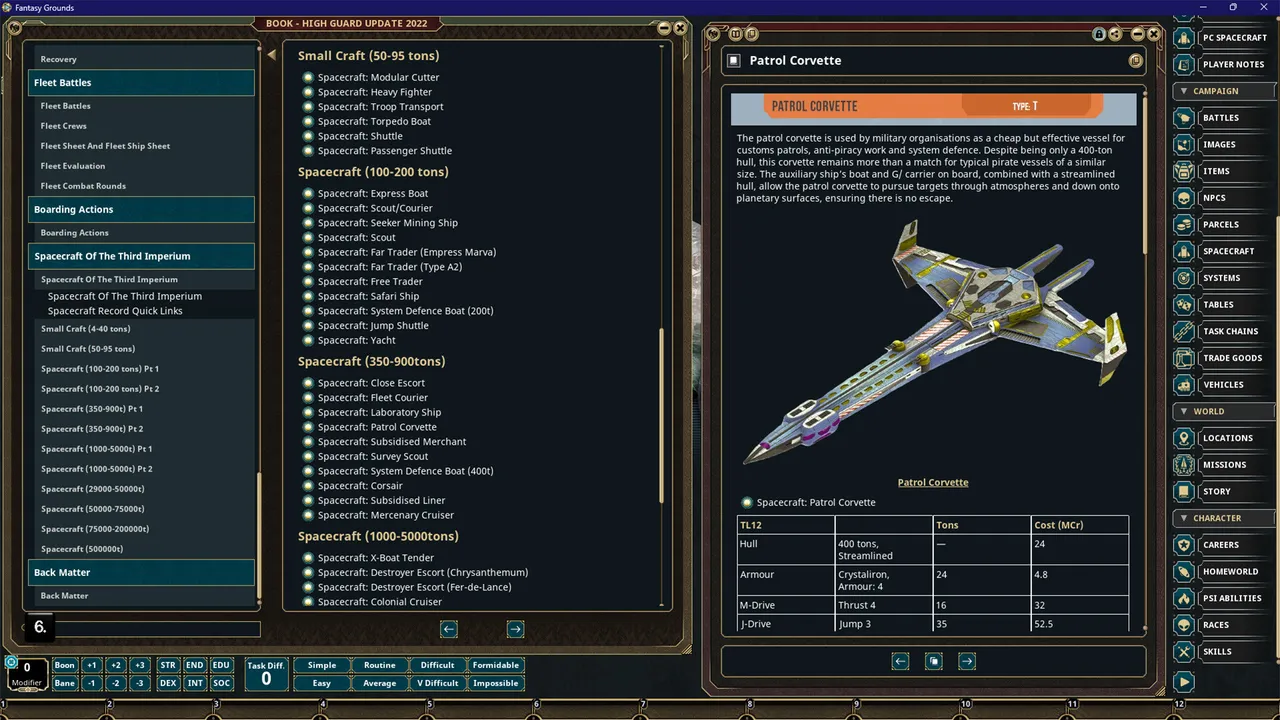 Fantasy Grounds - Traveller - High Guard Update 2022 Screenshot 1