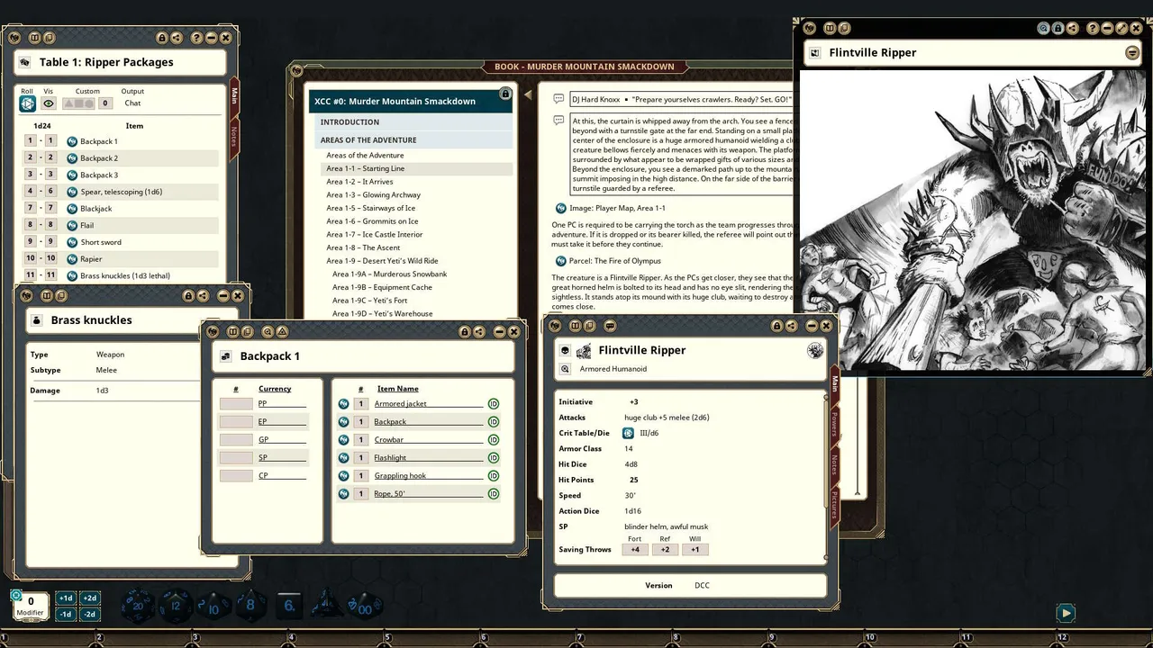 Fantasy Grounds - XCrawl Classics #0: Murder Mountain Smackdown Screenshot 1