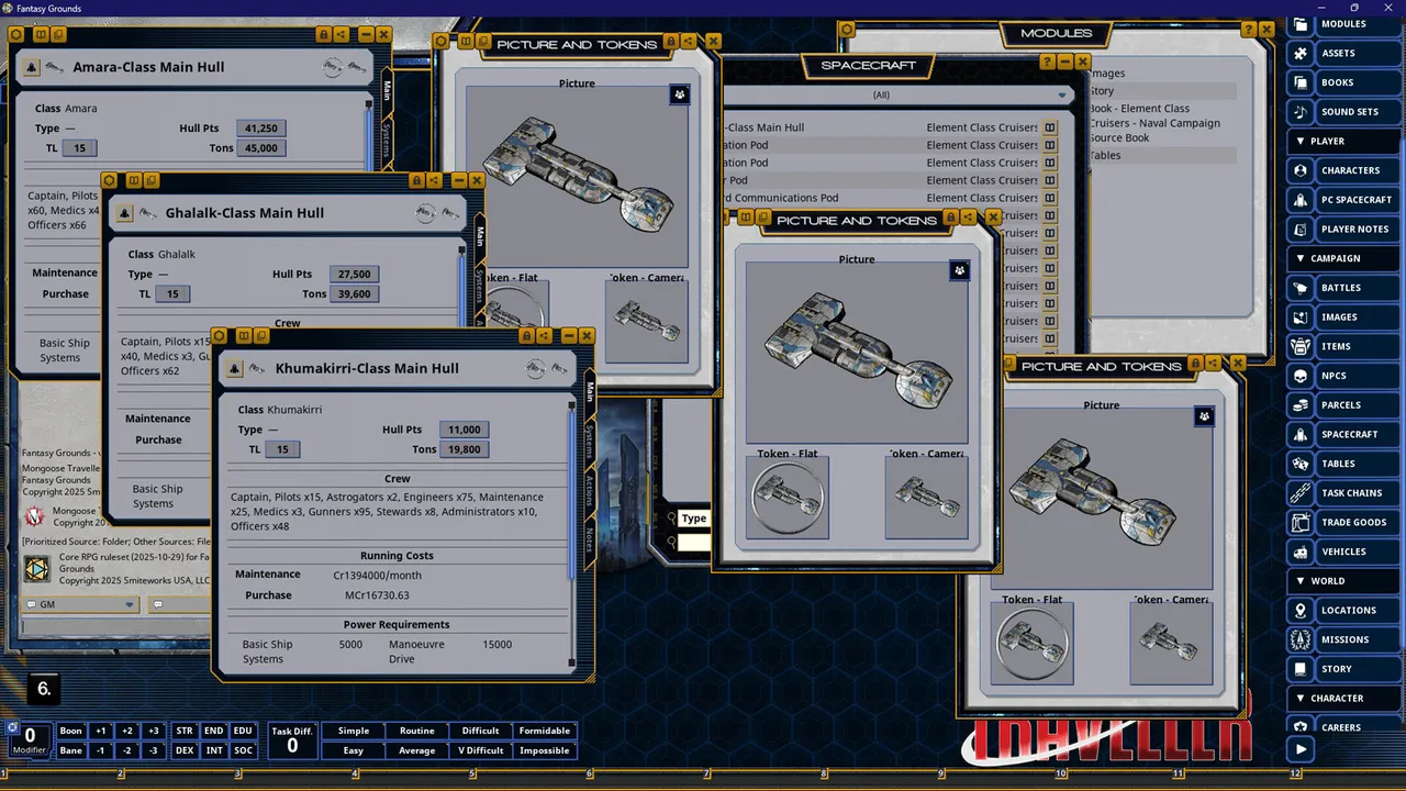 Fantasy Grounds - Traveller - Element Class Cruisers: Shipbuilder's Blueprints Screenshot 0