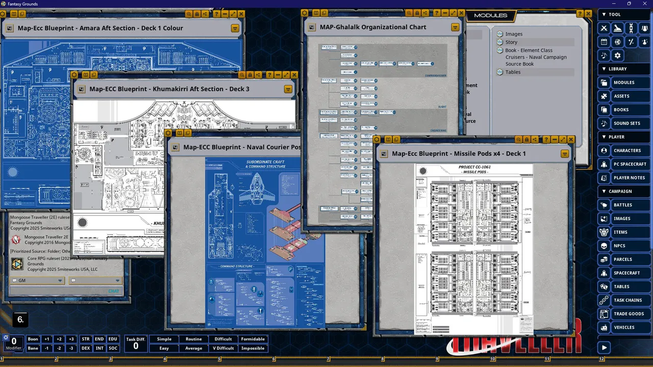 Fantasy Grounds - Traveller - Element Class Cruisers: Shipbuilder's Blueprints Screenshot 4