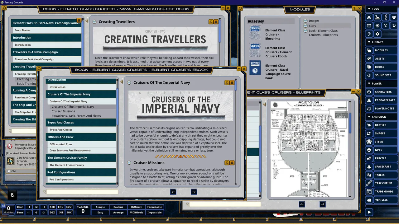 Fantasy Grounds - Traveller - Element Class Cruisers: Shipbuilder's Blueprints Screenshot 2