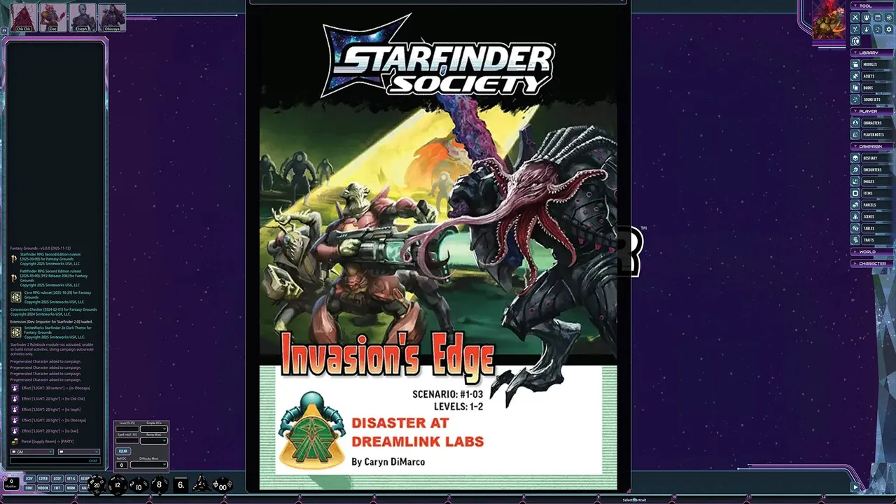 Fantasy Grounds - Starfinder Society - Invasion's Edge: Disaster at Dreamlink Labs Screenshot 1