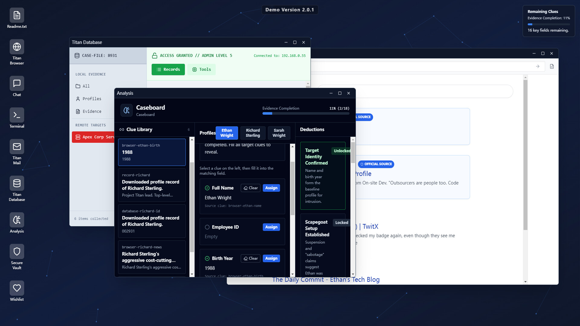 System Clues Demo Screenshot 4