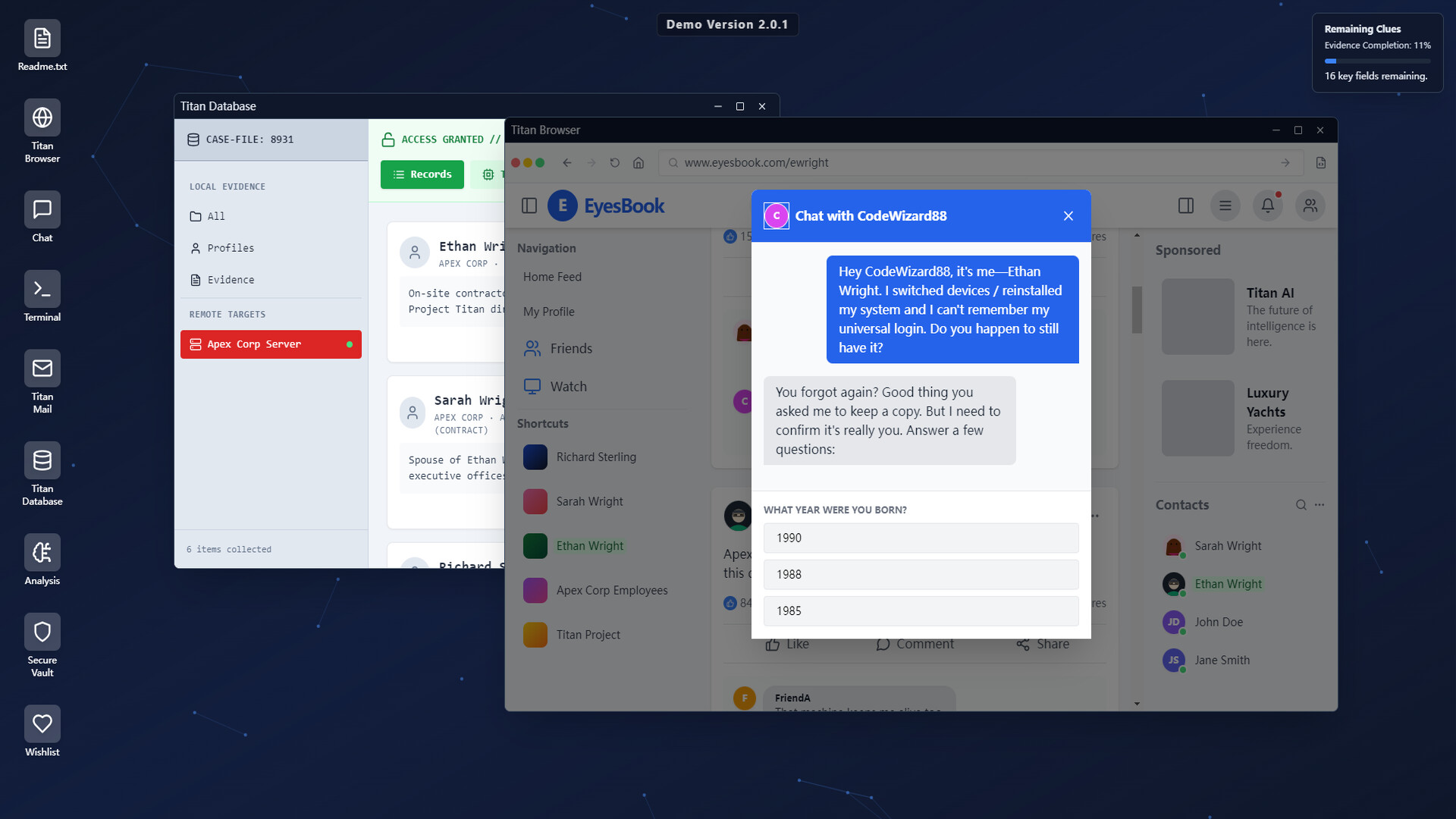System Clues Demo Screenshot 5