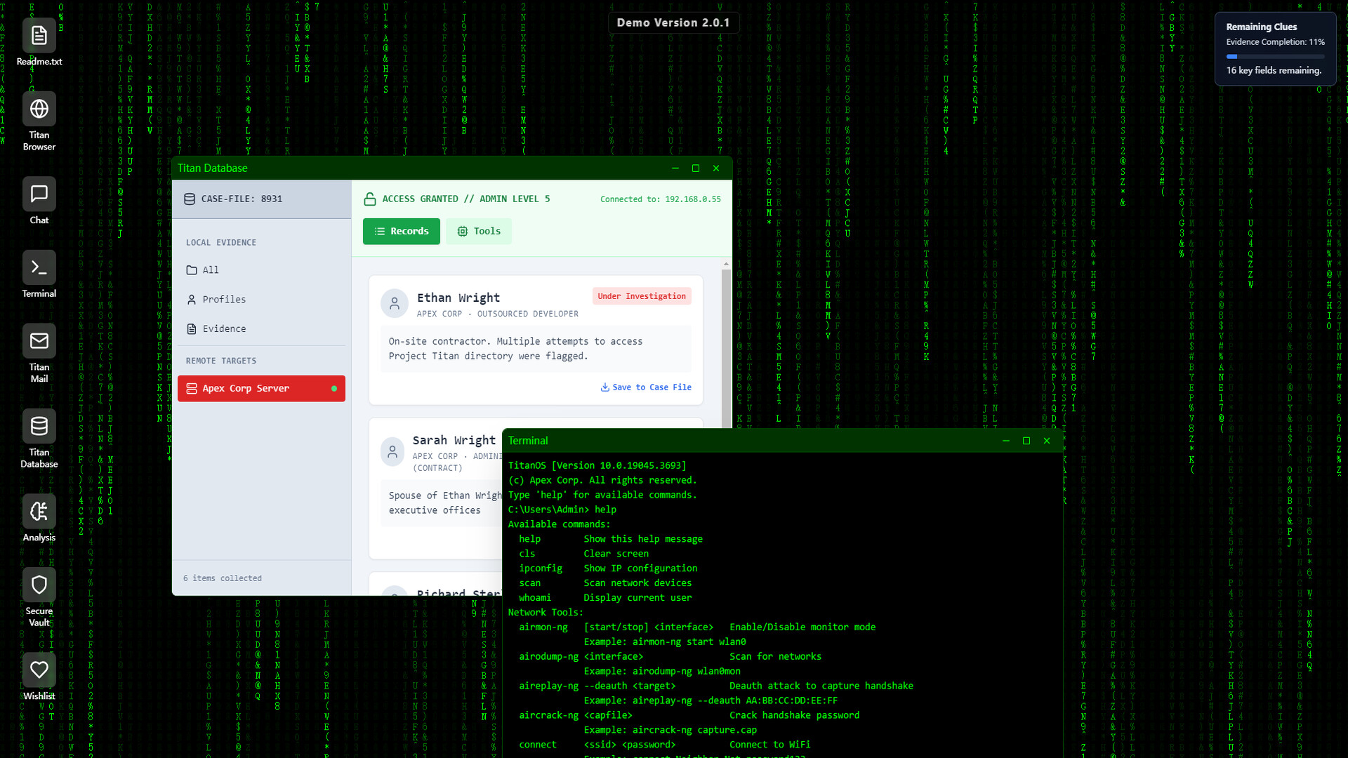 System Clues Demo Screenshot 3