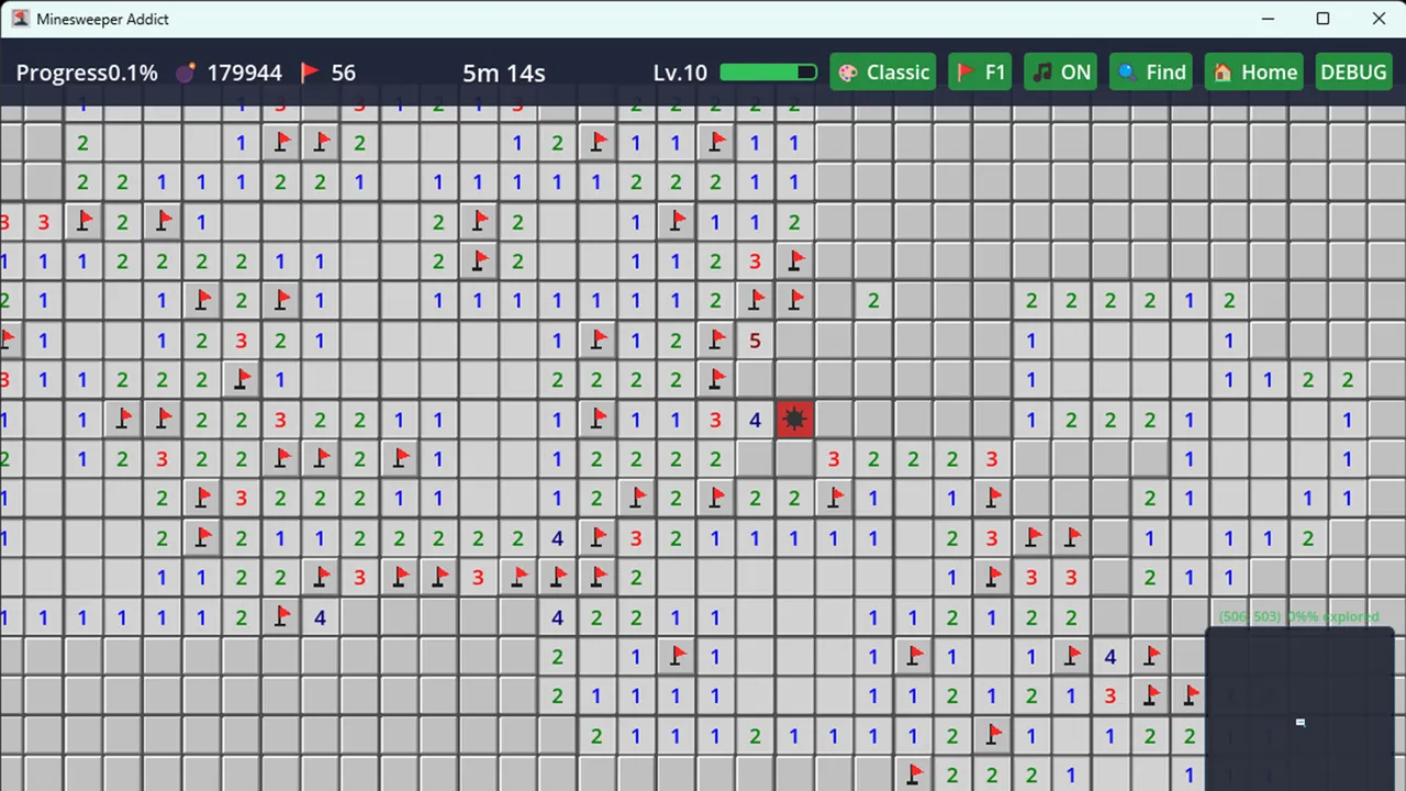 Infinite Minesweeper Simulator Screenshot 1