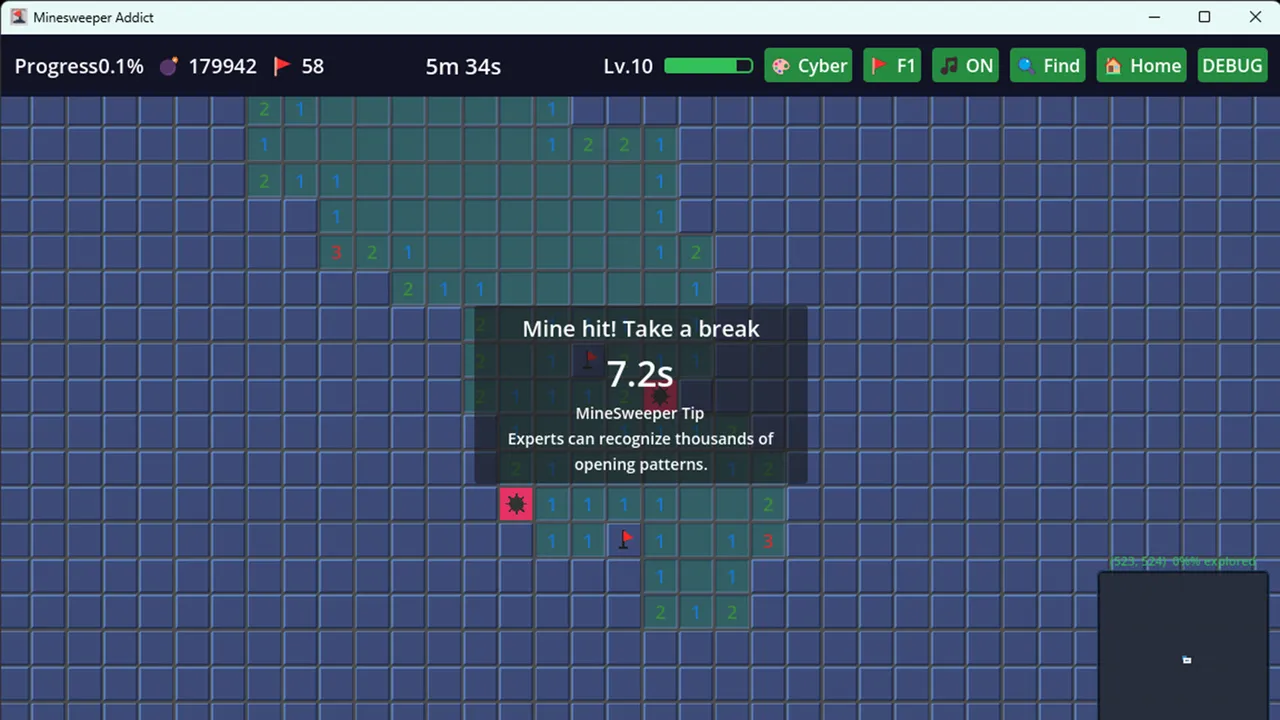Infinite Minesweeper Simulator Screenshot 0