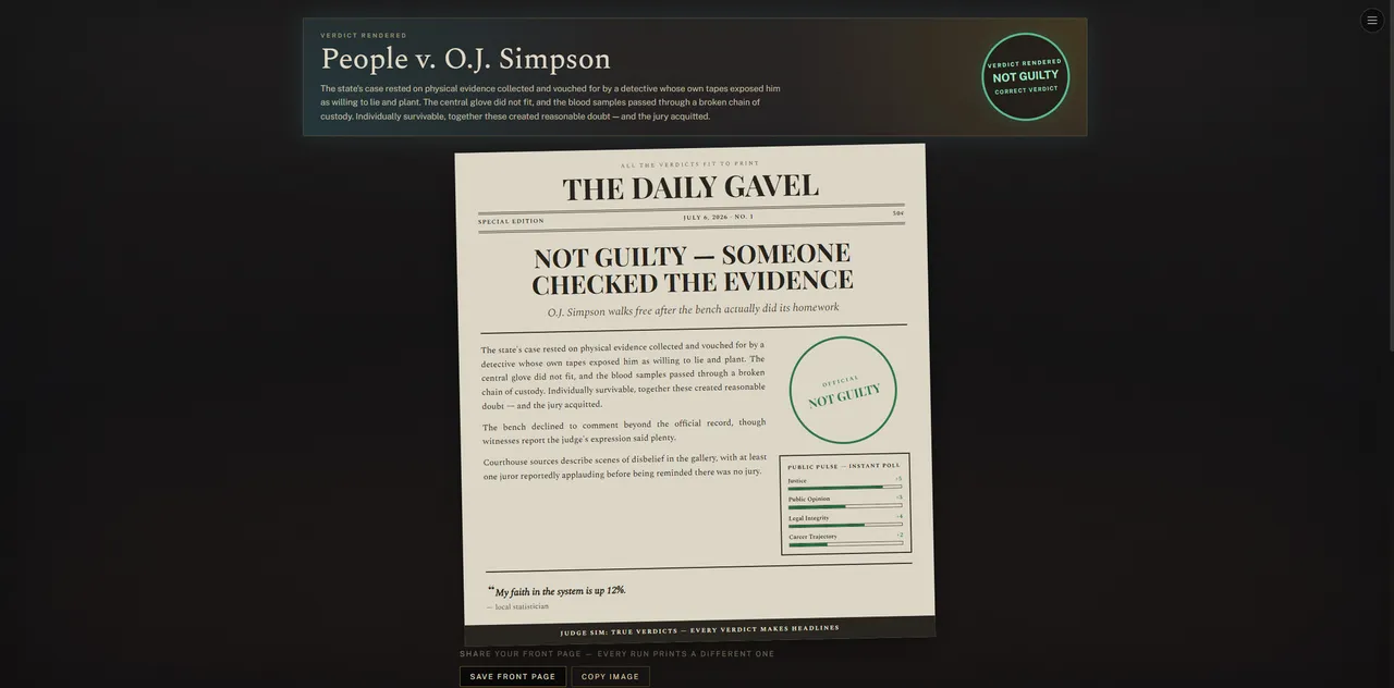 Judge SIM True Verdicts I Screenshot 2