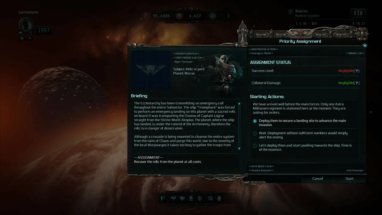 Warhammer 40,000: Inquisitor - Martyr - Desperate Crusade Screenshot 1