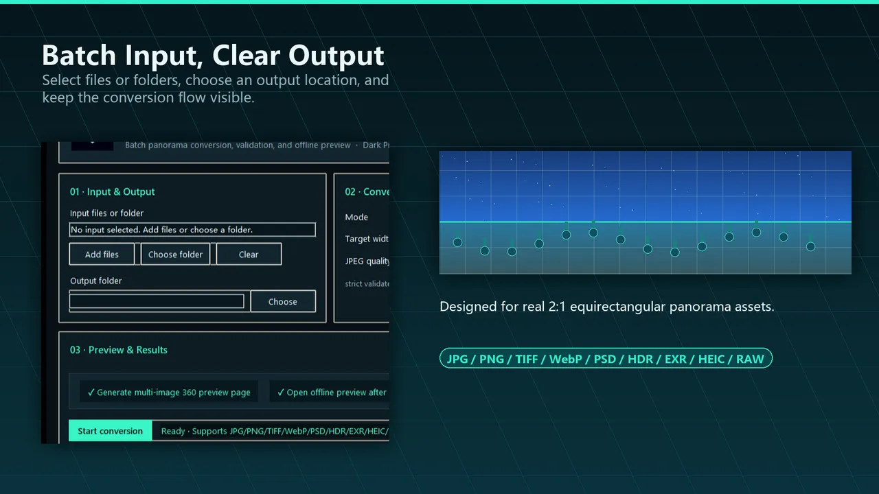 Batch Panorama Converter: 360 Image Tool Screenshot 1