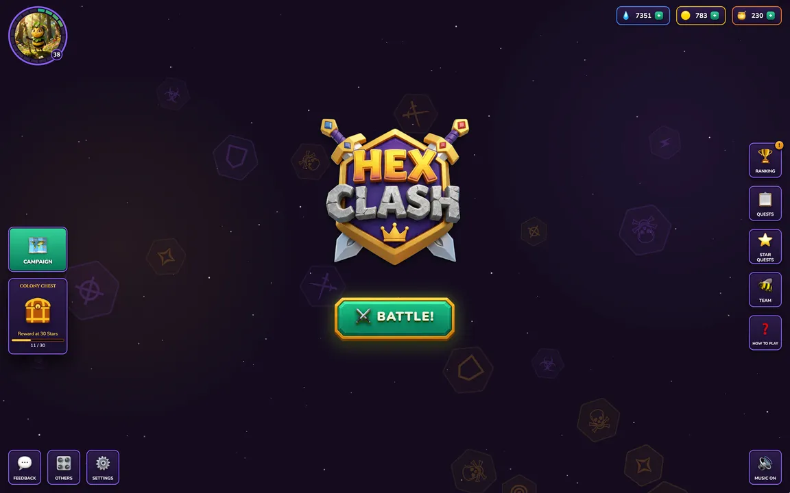 Hex Clash - The Fractured Combs Screenshot 0