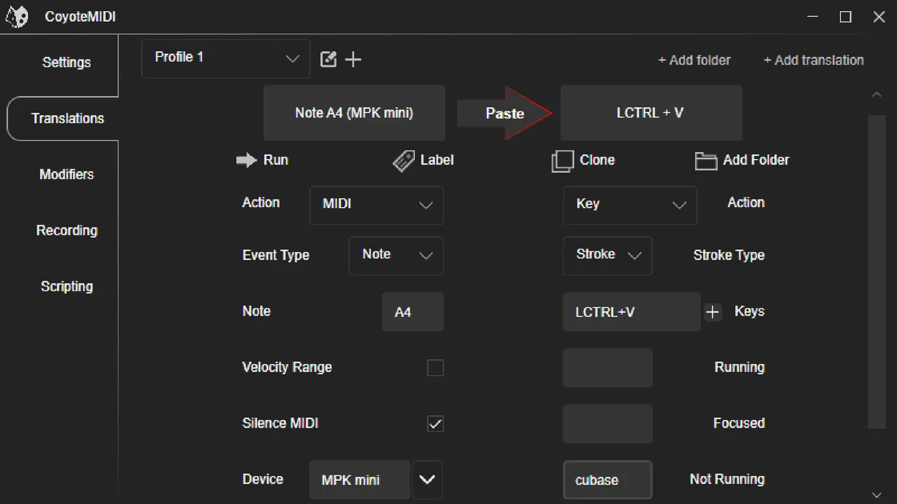 CoyoteMIDI: MIDI To Key Screenshot 2