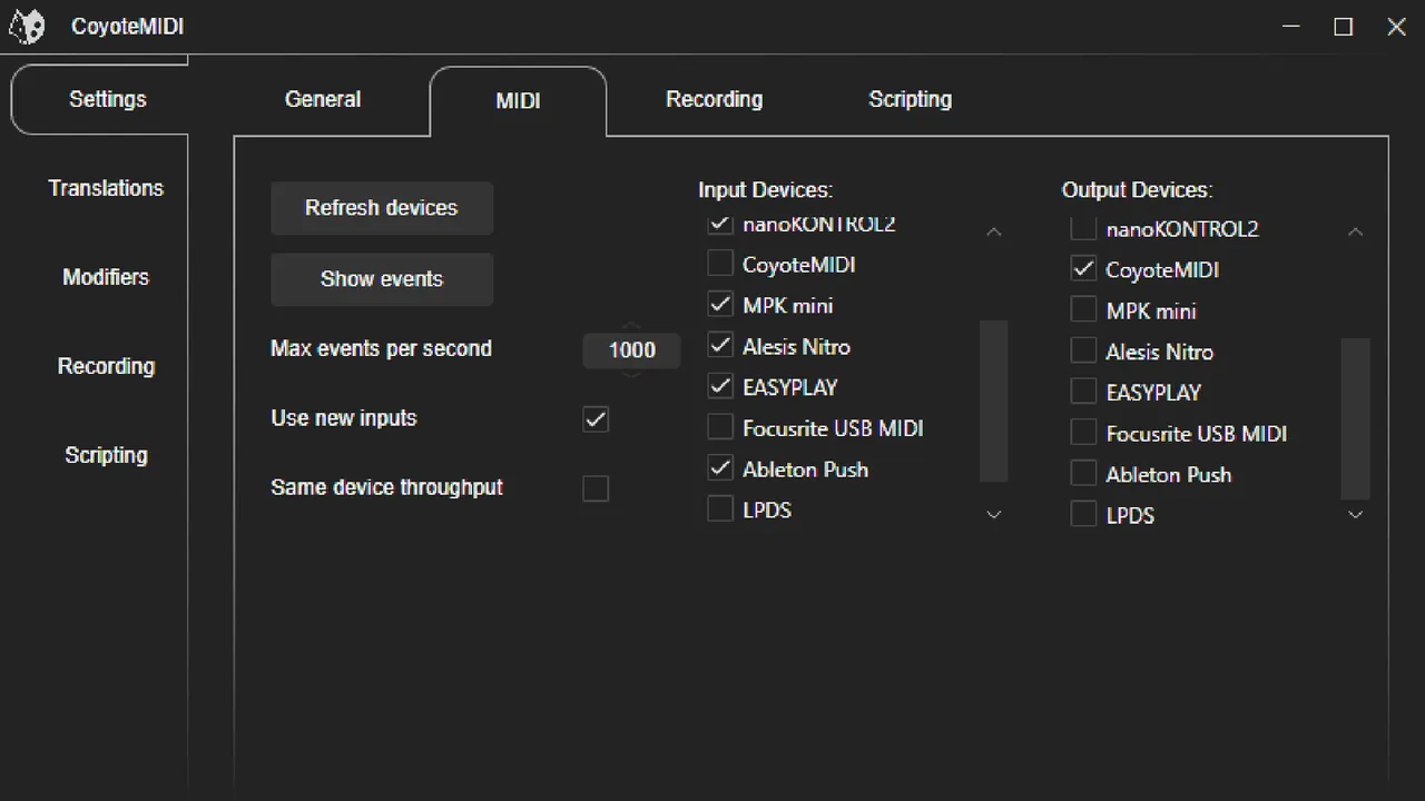 CoyoteMIDI: MIDI To Key Screenshot 5