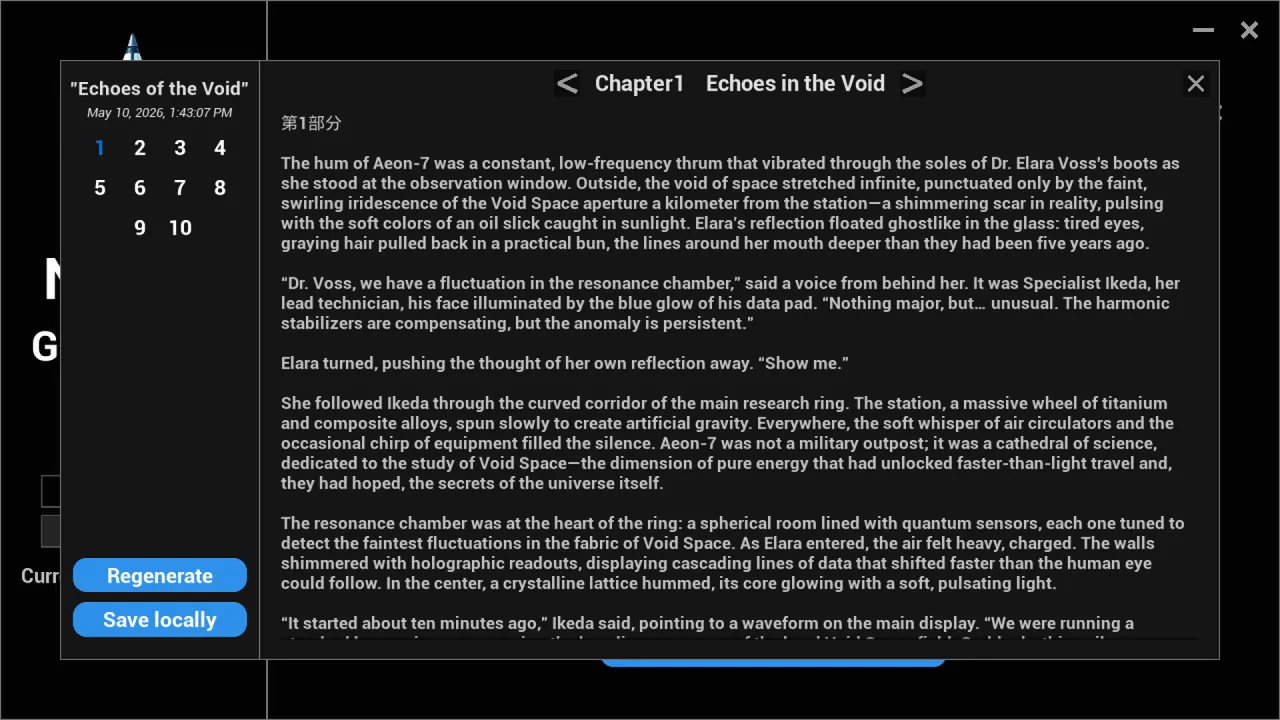 AI NOVEL GENERATION Screenshot 5