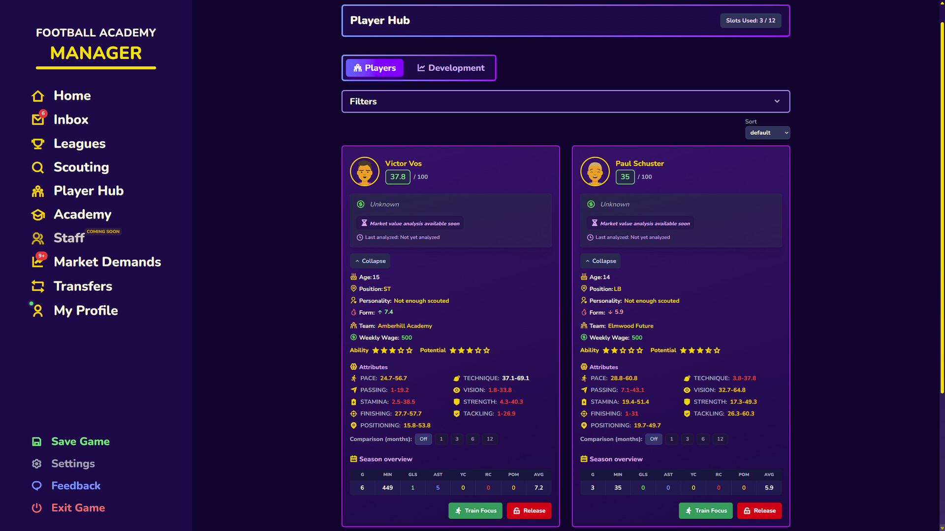 Football Academy Manager Screenshot 1