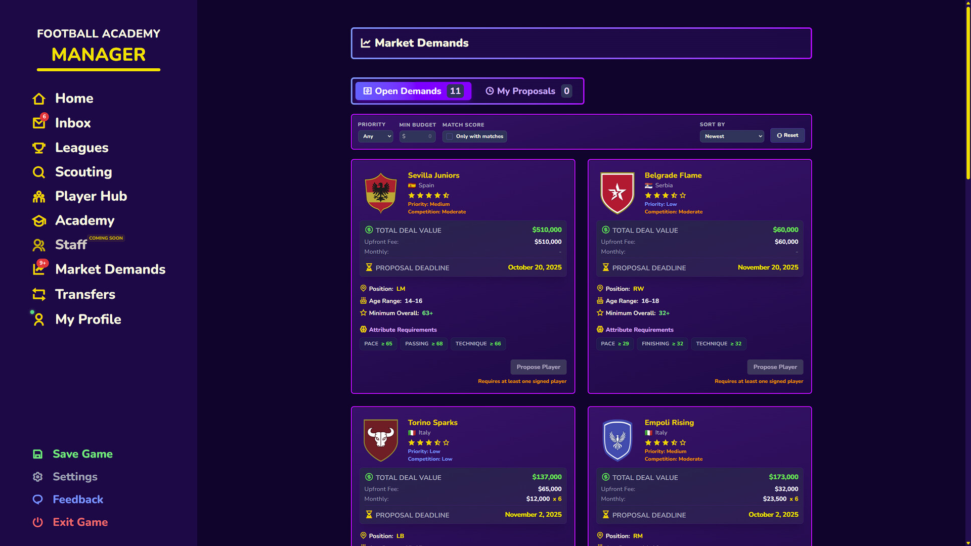 Football Academy Manager Screenshot 0