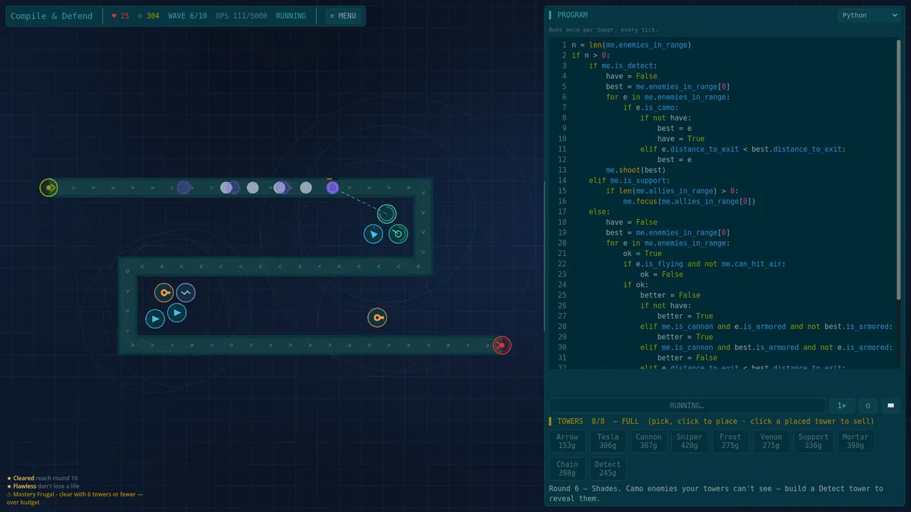 Compile & Defend Demo Screenshot 0