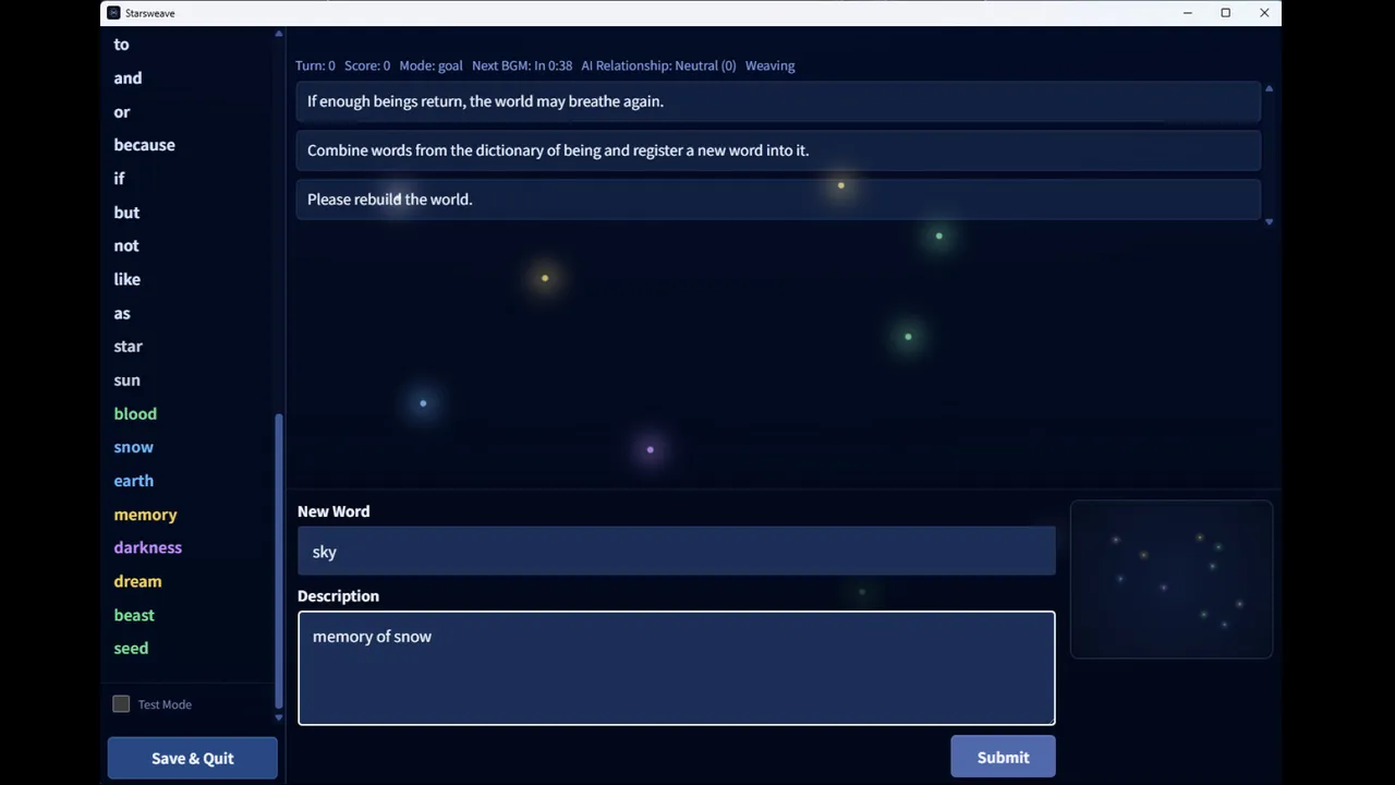 Weaving Stars, Painting Skies Screenshot 0