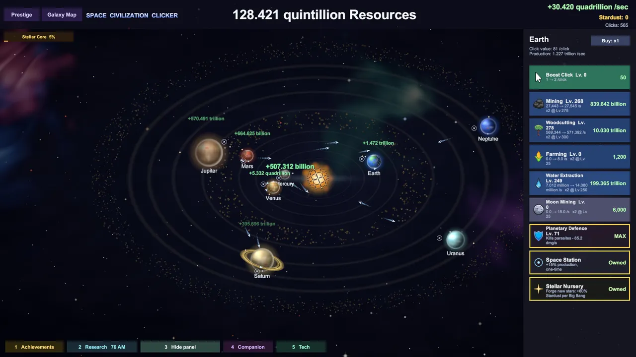 Space Civilization Clicker Screenshot 2