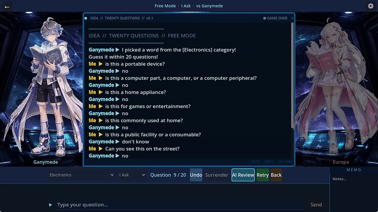 IDEA:20Q Demo Screenshot 3
