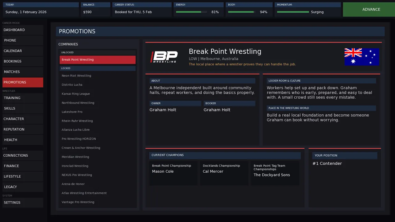 Pro Wrestling: The Ascent Screenshot 0