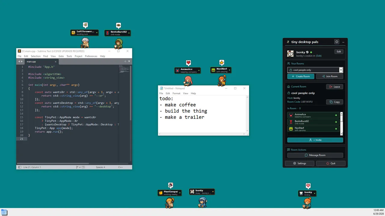 tiny desktop pals Screenshot 0
