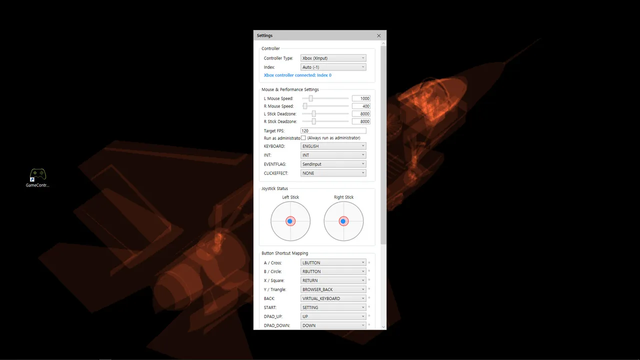 GameControllerMouse Screenshot 2