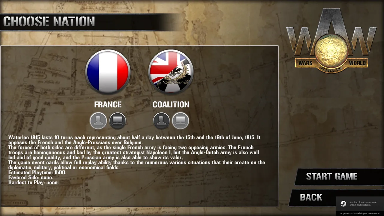 Wars Across the World: Waterloo 1815 Screenshot 1