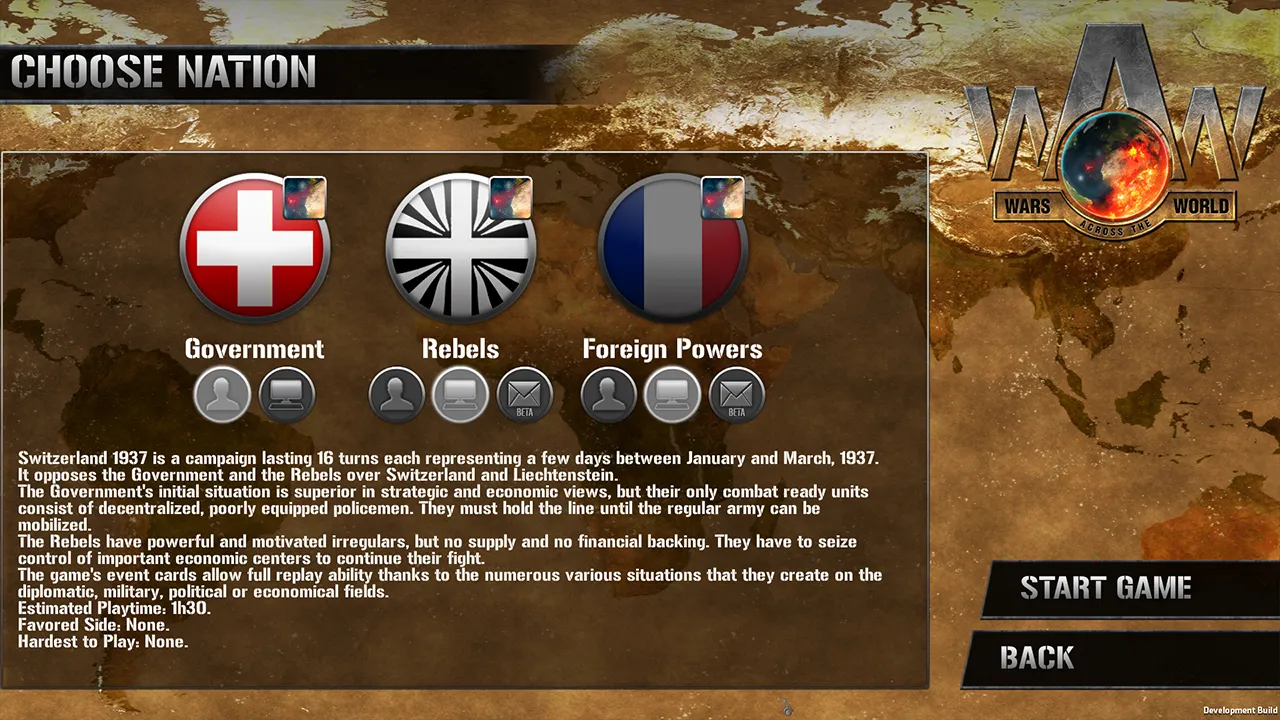 Wars Across The World: Switzerland 1937 Screenshot 1