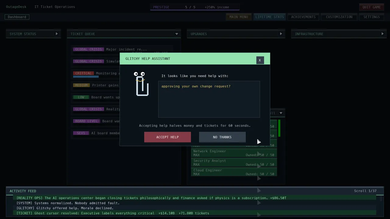 IT Outage Desk Screenshot 2