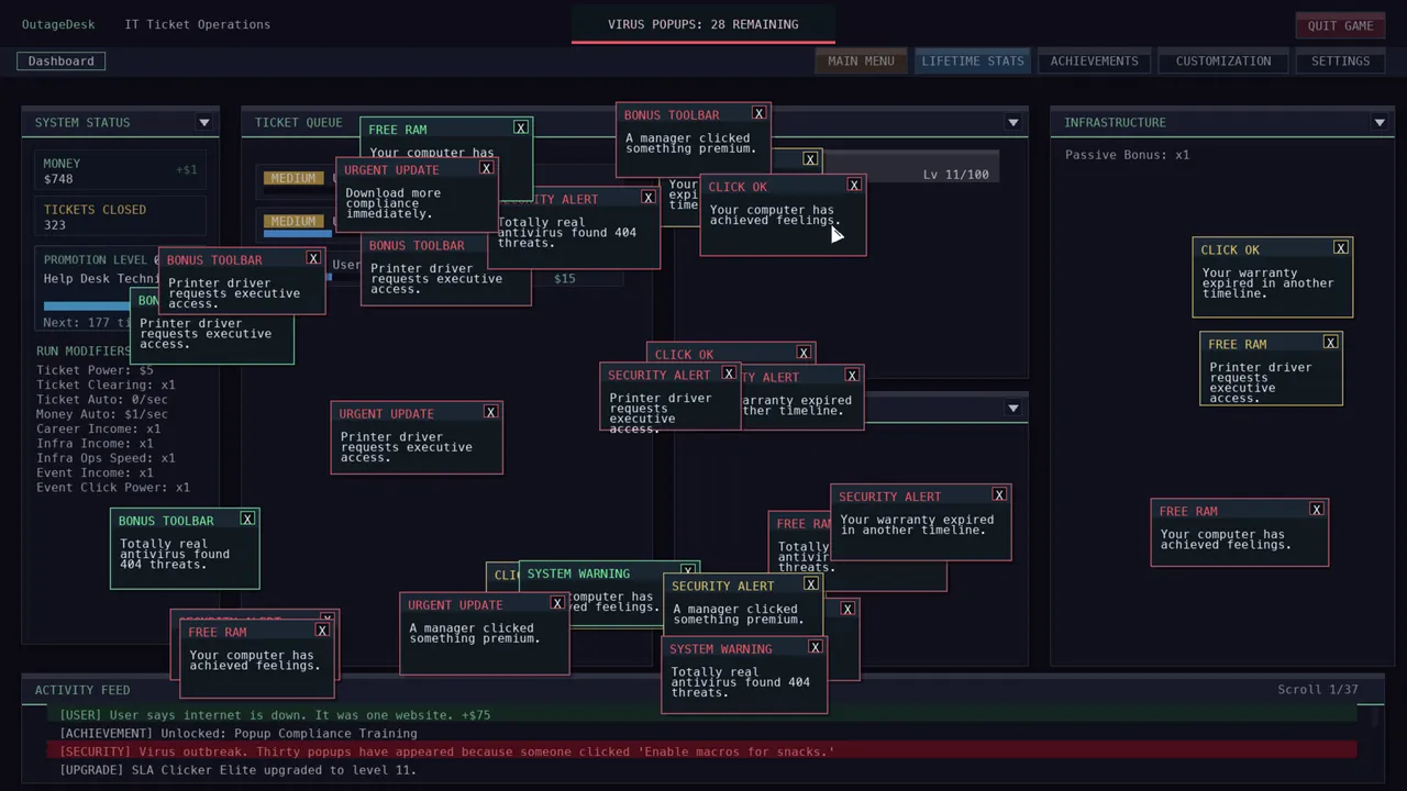 IT Outage Desk Screenshot 0
