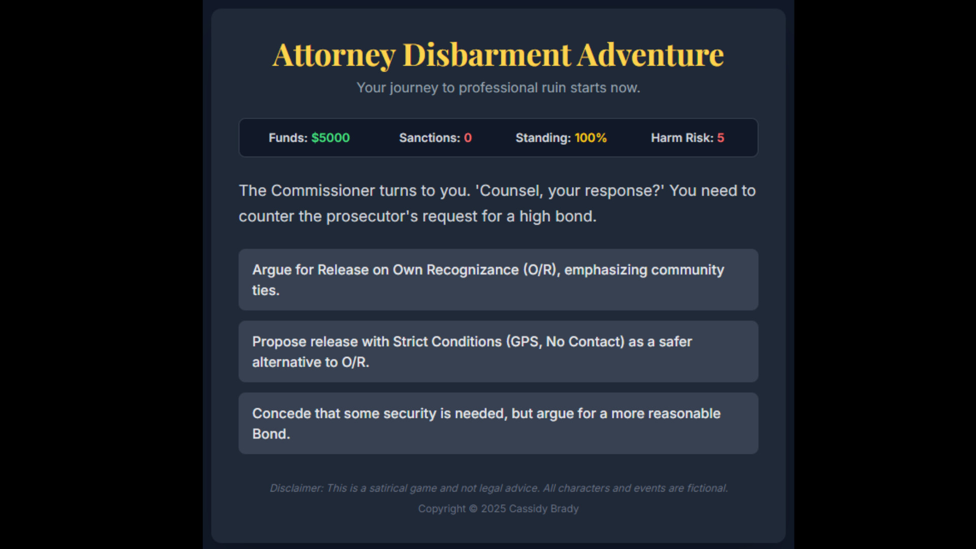 Attorney Disbarment Adventure Screenshot 1
