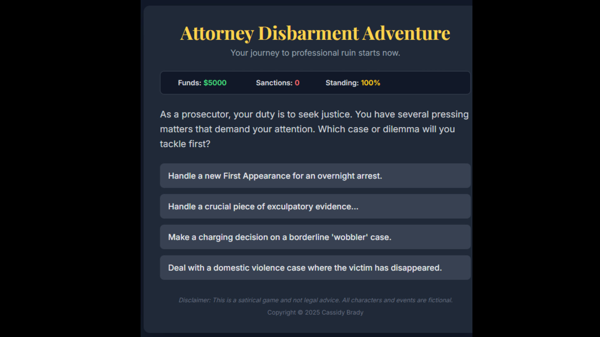 Attorney Disbarment Adventure Screenshot 2