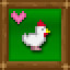 Petting a white chicken 100 icon