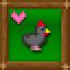 Petting a black chicken 100 icon